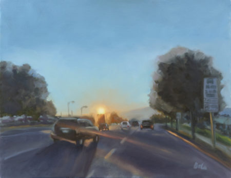 Into the Sunset, oil painting on Arches oil paper mounted on board, 16"x20"