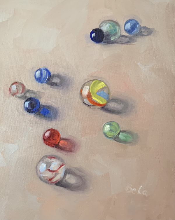 Marble Play II, oil on canvas, 10x8in, July 2021